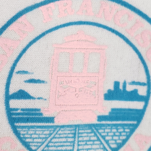 Vintage 90s San Francisco California Cardigan Preppy Pastel Pullover Sweater - Picture 3 of 14